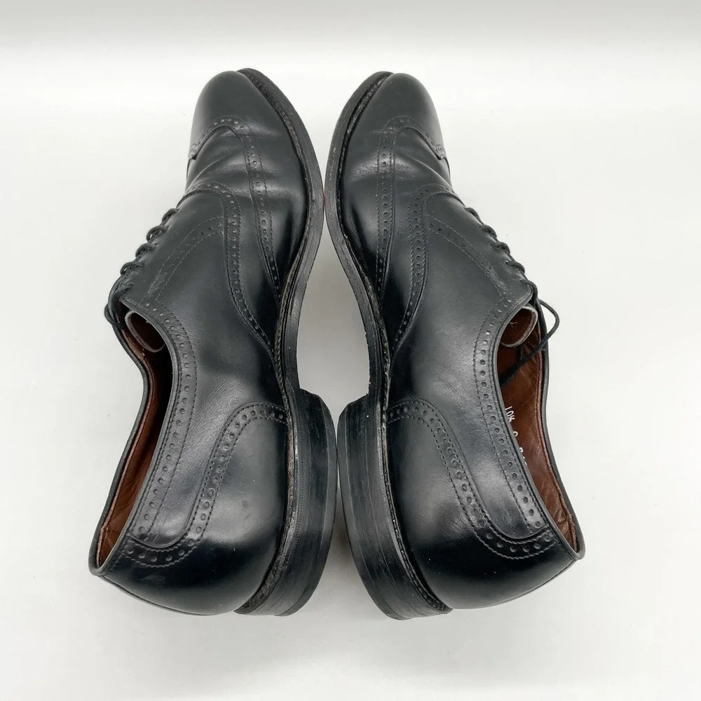 Allen Edmonds Marlow Mens 10.5 C Black Leather Wingtip Oxford Dress Shoes VTG